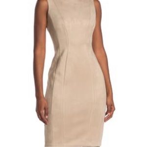 COPY - Seamed faux suede sheath dress